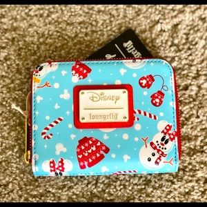 Loungefly Disney Mickey and Minnie Snowman Christmas Wallet